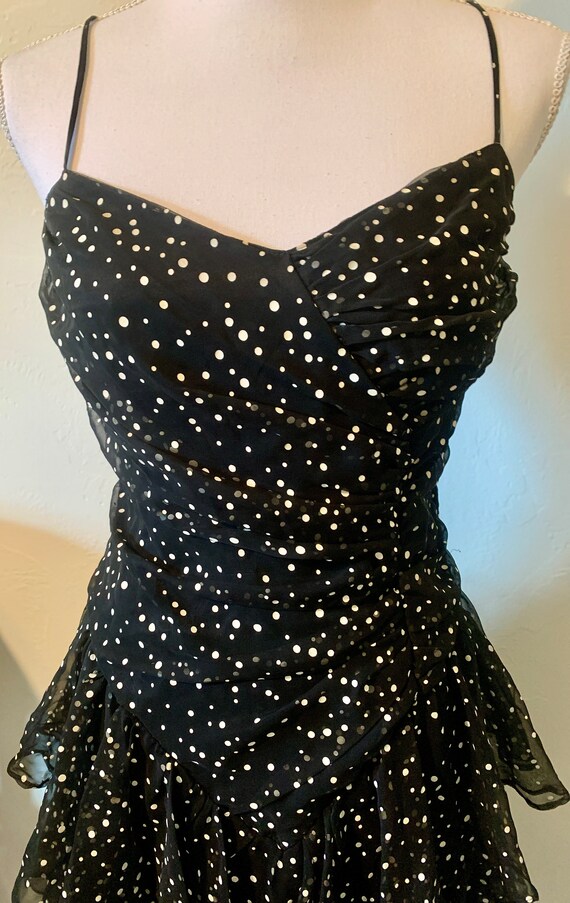 Vintage New Leaf~party prom dress ~corset back~la… - image 5