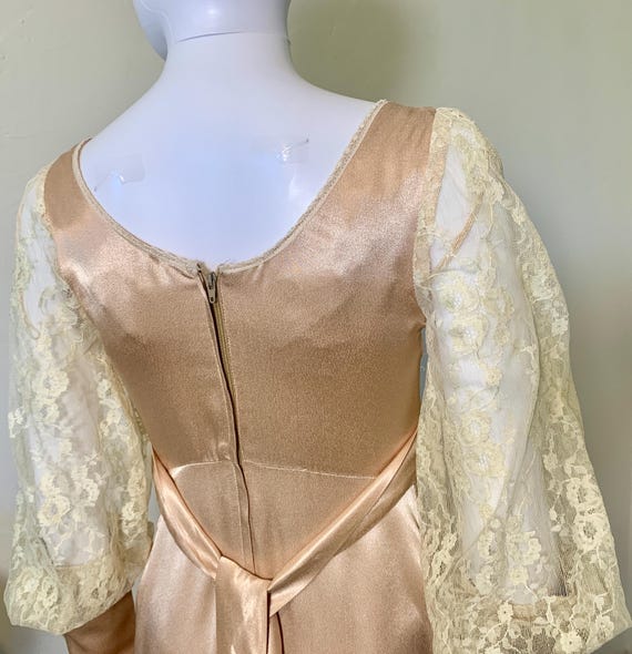 Vintage 70s Gunne Sax Maxi Dress: Satin Corset, Lace … - Gem