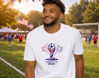 World Cup 2026 Trophy Soccer T-Shirt | Fireworks Futbol Tournament Shirt Copa Mundial Camisa for Him and Her