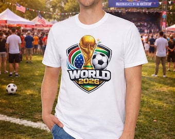 World Cup 2026 Trophy Soccer T-Shirt | Futbol Championship Copa Mundial Camisa Hombre y Mujer Unisex World Cup 2026