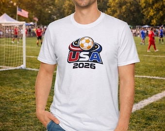 USA 2026 Soccer Logo T-Shirt | American World Cup Futbol Tee Copa Mundial Camisa Unisex