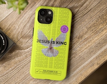Jesus is King iPhone Case Christian Gift Jesus and The Holy Spirit iPhone Case Durable Phone Case Christian Faith