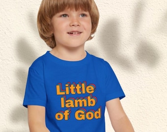 Little Lamb of God Toddler T-shirt, Cute Kids' Tee, Baby Shower Gift, Christian Apparel, Toddler Faith Clothing, Everyday Wear