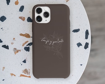 Con Fe Y Pa Lante Phone Case Brown iPhone Case Gift Idea Carcasa de Telefono Christian Faith Case