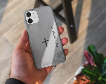 God Above All Phone Case Christian Modern Design Tough Case Christian Gift Jesus Religion Premium Case Minimalism Christianity Quote