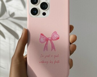 Just A Girl Phone Case iPhone Christian Phone Case Aesthetic Jesus Case Vibes With Jesus Phone Case For Her Im Just A Girl Christian Case