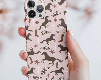 Cowgirl Phone Case Gift for Her Pink Case Cowboy Boots Case Christian Phone Case Cross Pink Case Jesus Horse iPhone Case Samsung Pixel Case