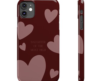 Daughter of the Most High Phone Case Gift for Her Christian iPhone Case for iPhone Red Hearts Jesus Case