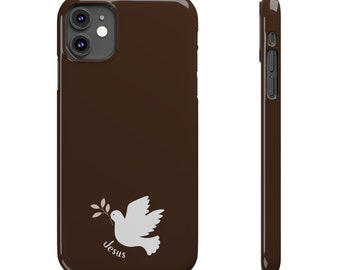 Brown Christian Phone Case Dove iPhone Case Holy Spirit Case Yahweh Christian Gifts Brown and Pink Case