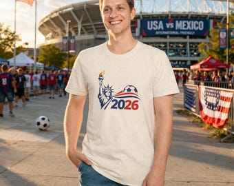 World Cup 2026 T Shirt for Him Her Soccer Shirt Unisex Copa Mundial Camisa Unisex USA World Cup White Gray Blue Shirt