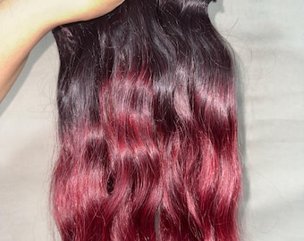 Virgin Burgundy Indian Wavy Hair Bundles