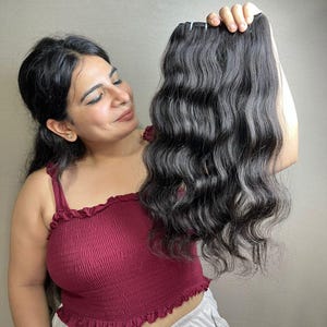 Virgin Wavy Human Hair Bundles – 100% Human Hair Extensions | Soft, Natural Wavy Hair for Sewing & Wig Making
