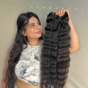 Indian Raw Curly Human Hair Bundles – 100% Virgin Unprocessed Hair – Natural Bounce & Shine