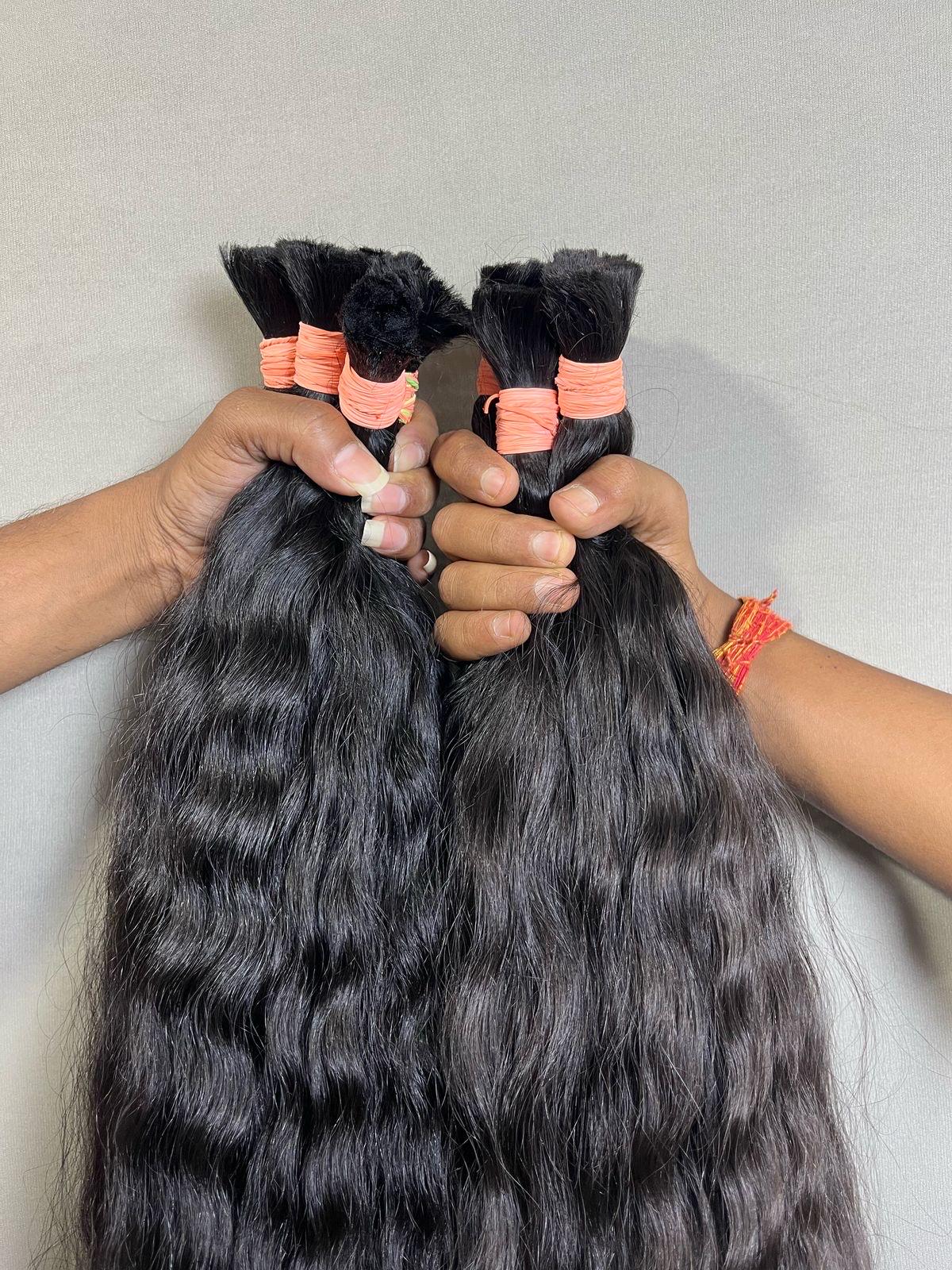 Virgin Indian Curly Bulk Hair: Raw Natural Braiding Hair