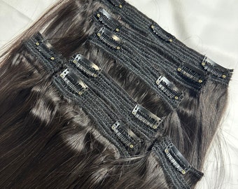 Virgin Indian Clip in Hair Extensions - 120 Grams - Etsy display picture 3