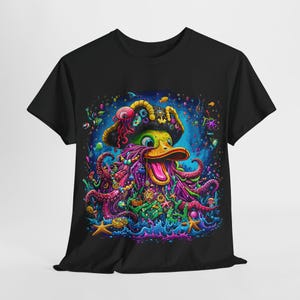 Camiseta del Capitán Barba de Calamar McQuacken, divertida y artística camiseta de Capitán Pato Pirata, pulpo bajo el mar, regalo genial y divertido para amantes de las mascotas.