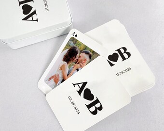 Custom wedding photo playing cards, wedding guestbook alternative, unique playing cards for family, anniversary gift, wedding gift