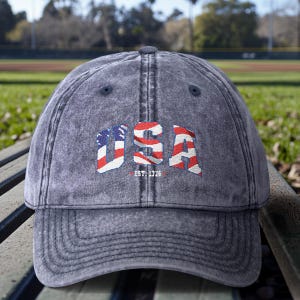 USA Flagge Vintage Bestickter Hut | Vaterländische Baseballmütze für den 4. Juli, Unabhängigkeitstag-Hut, 4