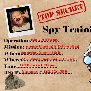 Detective Party Invitations, Mystery Party, Sherlock Holmes, Birthday Invitations, Kids Party Invitations