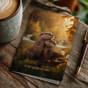 Ma loutre significative - Carte d'anniversaire cache-cœur loutres
