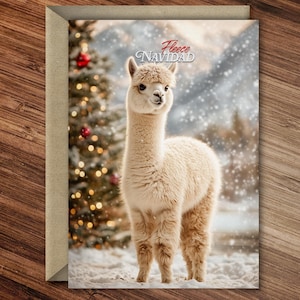 Alpaga « Fleece Navidad » - Adorable carte de Noël enveloppante