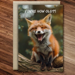 Carte d'anniversaire Renard rieur