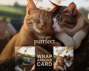 Eres perfecto/a - Tarjeta de cumpleaños adorable con diseño de gatos en un árbol