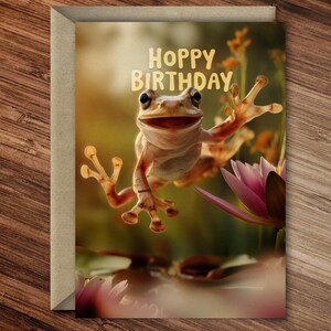 Hoppy Birthday - Frog Leaping Wrap-Around Birthday Card