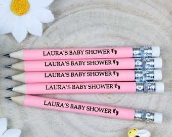 Baby Shower Pink Pencils - Baby Shower Game - Baby Shower Gift - Baby Shower Idea