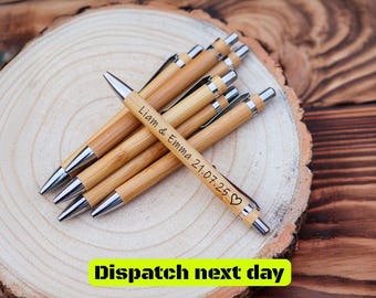 Penne da matrimonio personalizzate - Regalo con incisione per il signor e la signora