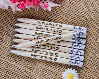 Birthday Pencils Engraved - Personalized Party Favors