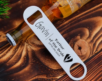 Engraved Stainless Steel Bottle Opener - Personalized Wedding Gift
