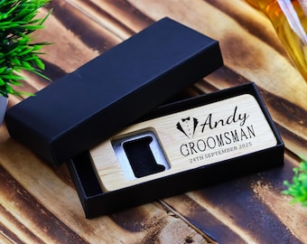 Personalised Wooden Bottle Opener - Bottle Opener with Gift Box