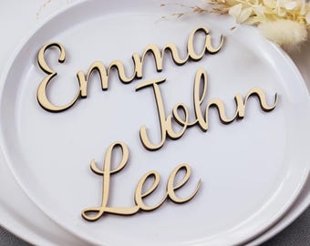 Segnaposto in legno personalizzati - Bomboniere per matrimoni uniche - Apparecchiatura del posto