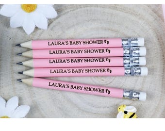 Matite rosa per baby shower - Gioco per baby shower - Regalo per baby shower - Idea per baby shower