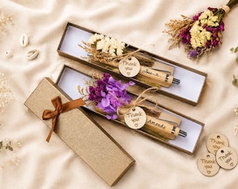 Engraved Wooden Pen & Bookmark Set - Personalised Ballpoint Pen With Name - Custom Engraved Teacher Gift - Personalised Present For Mum