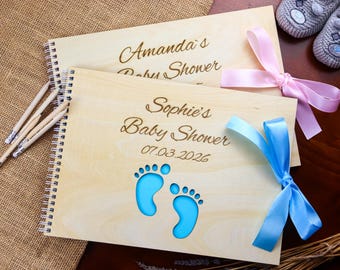 Libro personalizzato per baby shower - Libro degli ospiti con piedini per bambini - Album personalizzato per baby shower - Idea per baby shower