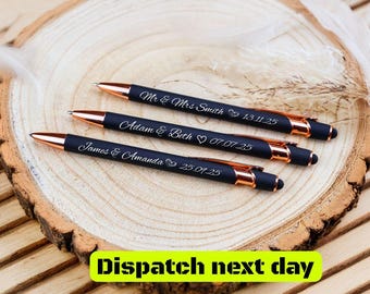 Penna personalizzata per matrimonio - Regalo con incisione per il signor e la signora - Bomboniere per gli ospiti
