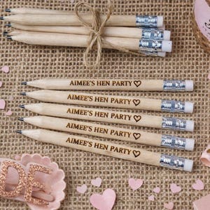 Hen Party Pencils Personalised - Team Bride Favors - Hen Do Games