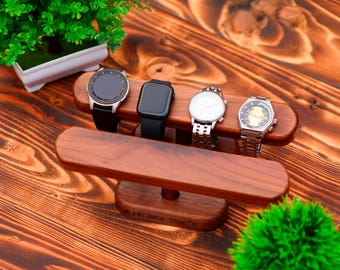Personalised Wood Watch Stand - Handmade Custom Engraved Gift