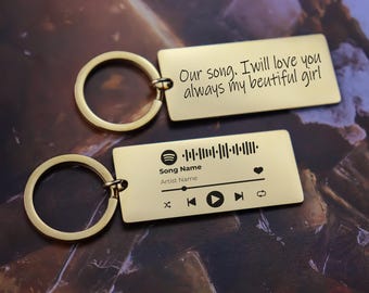 Portachiavi con codice Spotify personalizzato - Regalo musicale inciso al laser