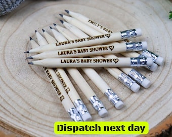 Baby Shower Pencils Personalised - Gender Party Favours - Baby Shower Games - Baby Shower Idea