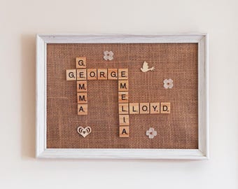 Personalised Scrabble Family Picture Frame: New Home Gift