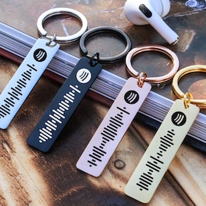 Porte-clés avec code Spotify personnalisé Cadeau musique personnalisé Numérisation pour écouter la chanson ou la liste de lecture Cadeau unique pour les mélomanes Gravure laser Spotify