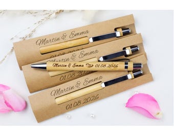 Wedding Pens With Cardboard Case - Mr & Mrs Pen - Wedding Favors for Guests