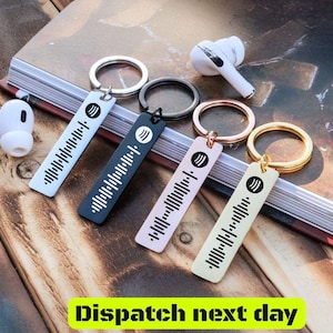Portachiavi con codice Spotify personalizzato - Portachiavi musicale personalizzato - Portachiavi scansionabile inciso al laser