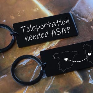 Personalisierte Land Keychain Zwei Hauptschlüsselring Zustand Keychain Fern Beziehung Geschenk Personalisierte Halskette Valentinstag Geschenk