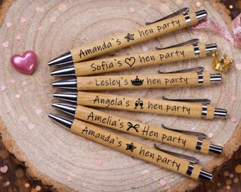 Hen Party Pens Personalised - Engraved Favors