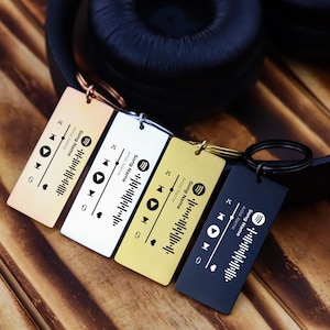 Porte-clés avec code Spotify personnalisé Cadeau musique personnalisé Numérisation pour écouter la chanson ou la liste de lecture Cadeau unique pour les mélomanes Gravure laser Spotify
