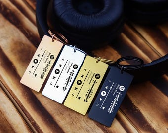 Portachiavi con codice Spotify personalizzato - Brano o playlist personalizzata - Portachiavi musicale